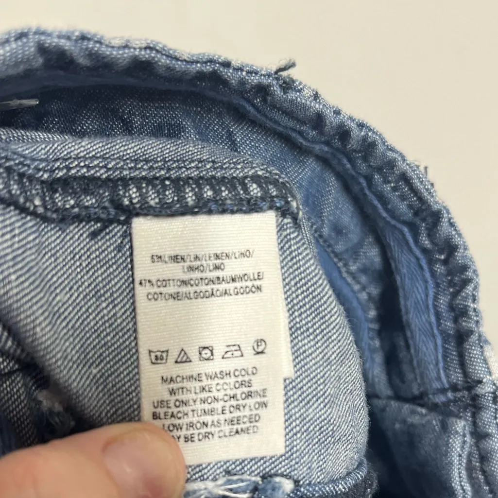 Free People Island Vibes Discharge Trousers pant Island Blue size 29 boho - Image 8