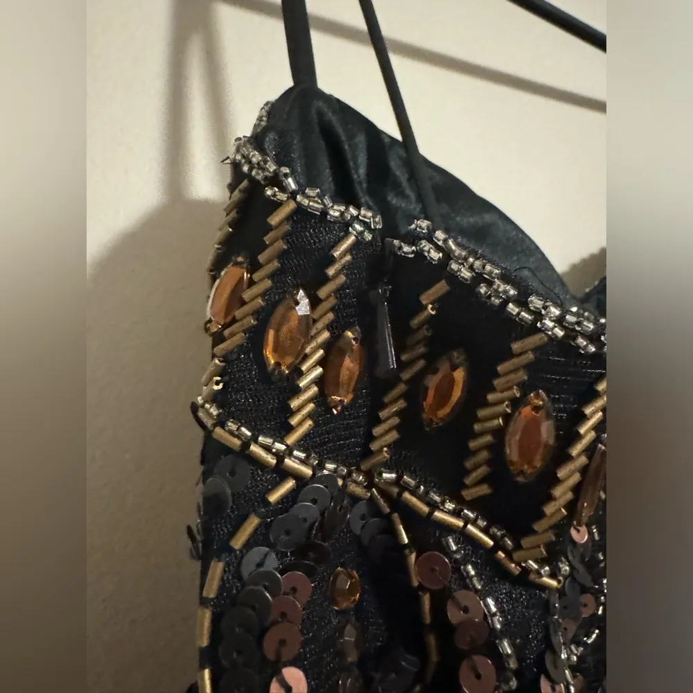 NWT Sue Wong Nocturne Black and Brown Beaded Cocktail Dress size 0 - Image 8