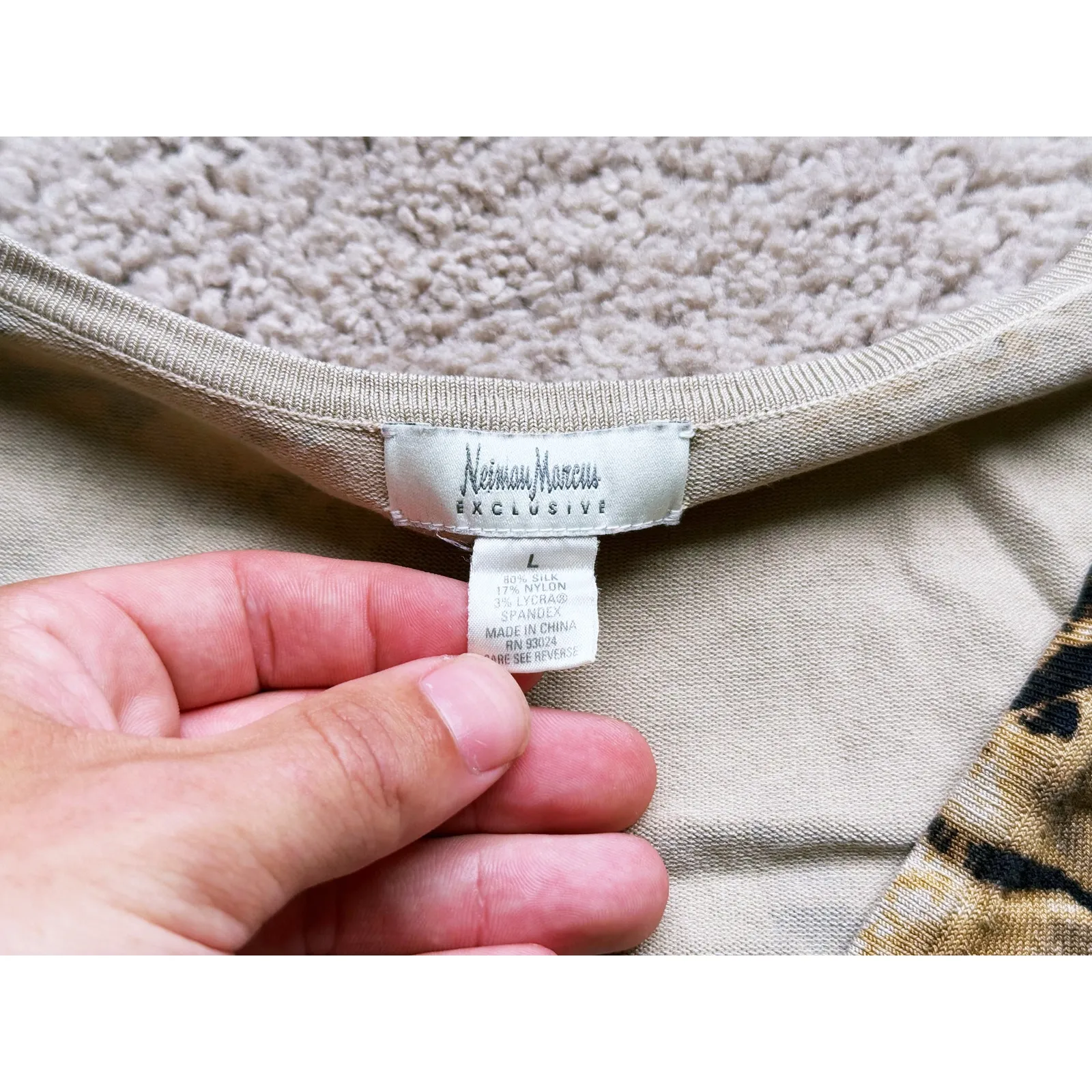 VTG Neiman Marcus 1970s Mobwife Silk Knit Top Large Fairy Grunge Earthy Indie - Image 3