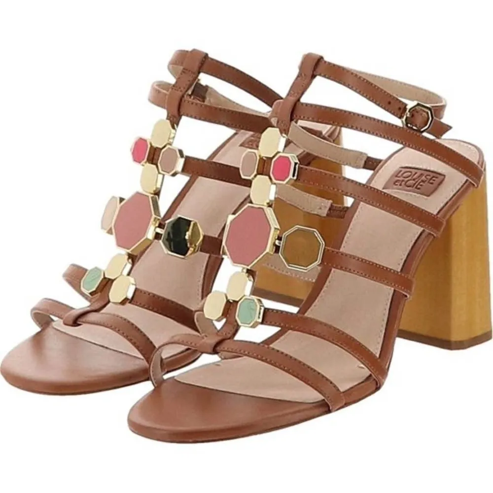 LOUISE et Cie Leeba Leather Strappy Heeled Sandals Toasted Almond 8 - Image 2