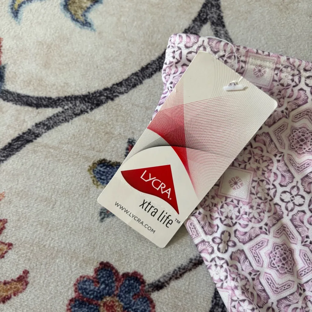 Athleta Purple Patterned Low Rise Bikini Bottom Side Cutout NWT XL - Image 6