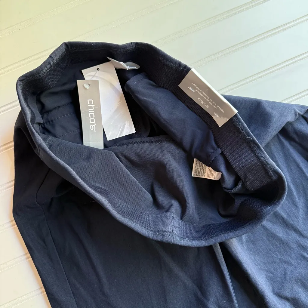 Chicos So Slimming Brigitte Straight Leg Ankle Cropped Pant Navy Blue Size 10 - Image 6