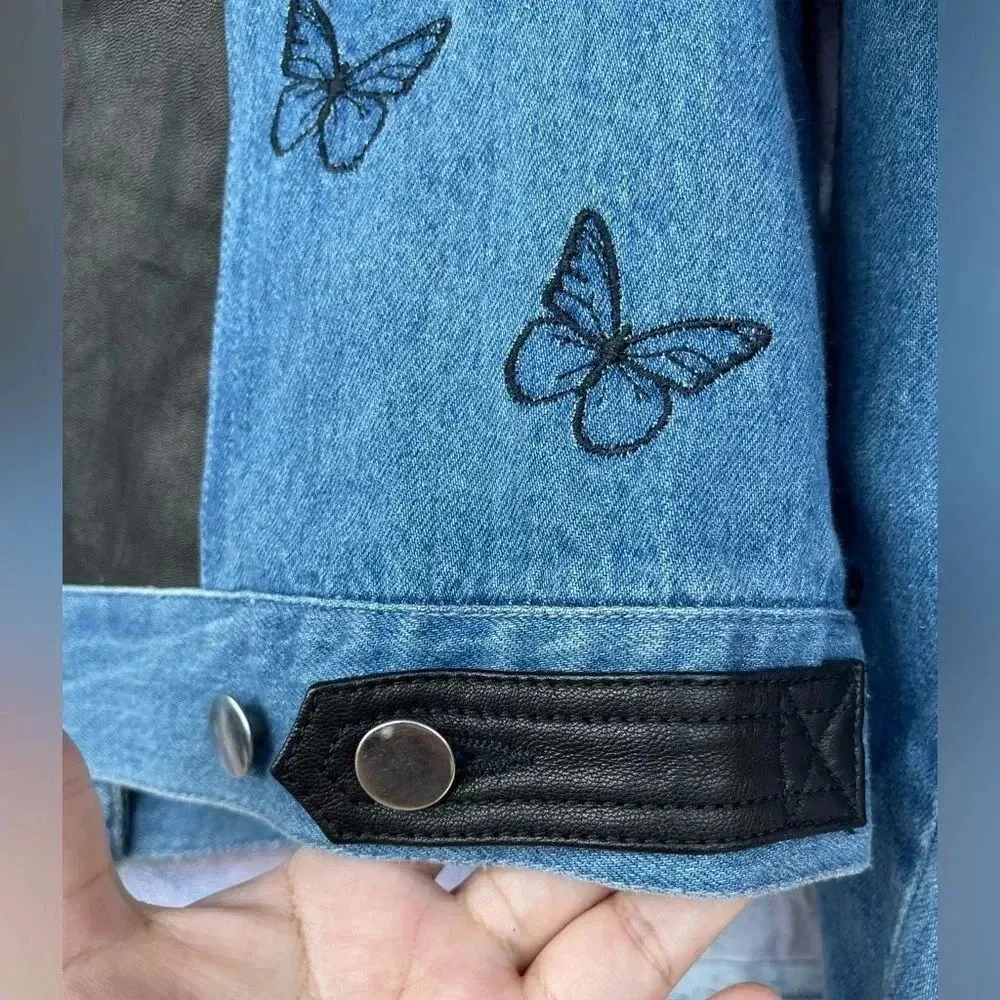 SAMANTHA SIPOS Good Vibes Denim Jacket large Blue - Image 11