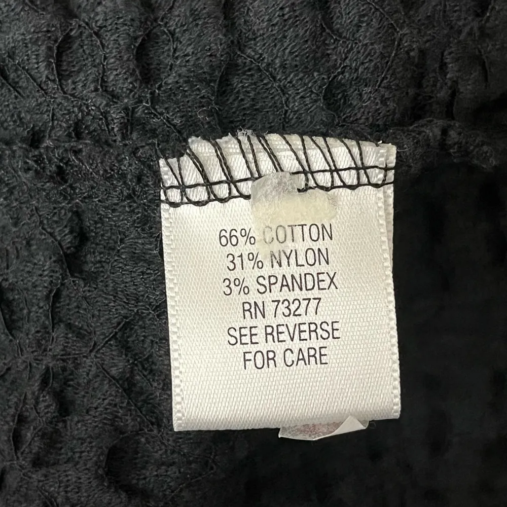 Croft & Barrow Black Popcorn Tank Top S Semi Sheer Y2K Goth Grunge Retro Edgy - Image 7