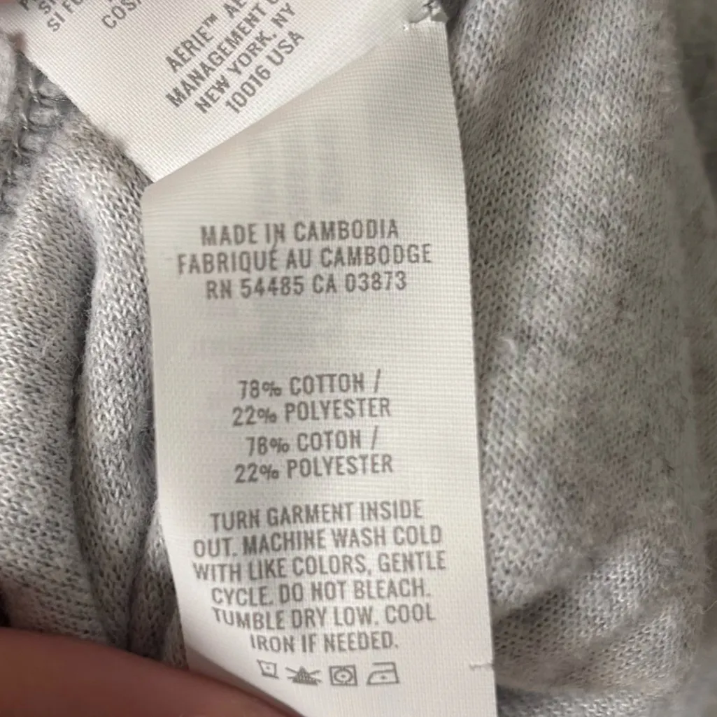 Aerie Gray Velvet Velour Hoodie Pullover Sweatshirt Athleisure Loungewear Soft - Image 8