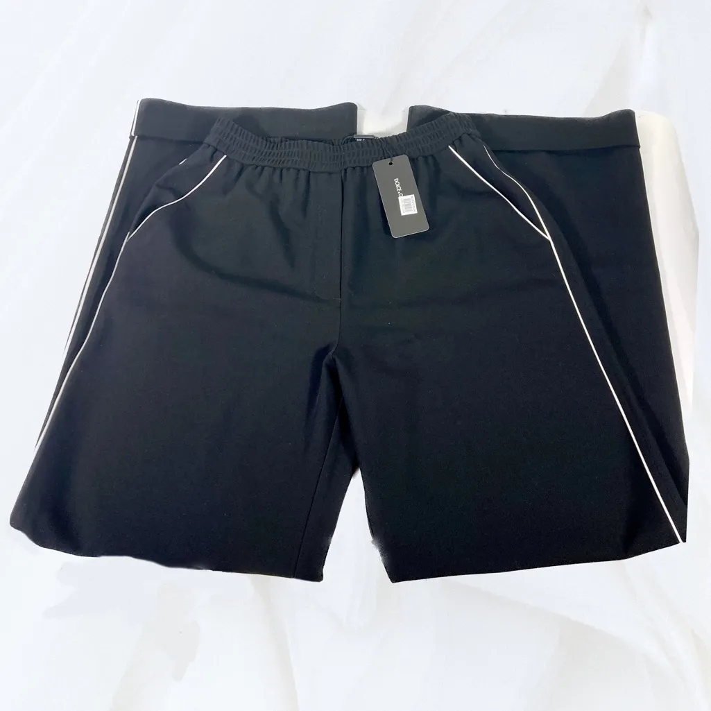 Dolce & Gabbana Kim Kardashian Straight Wool Pants Black Size EU40 Piping Runway - Image 11