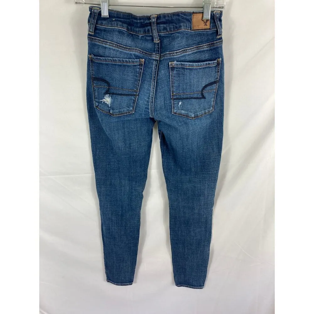 American Eagle Hi Rise Jegging Distressed Size 4 Reg - Image 6