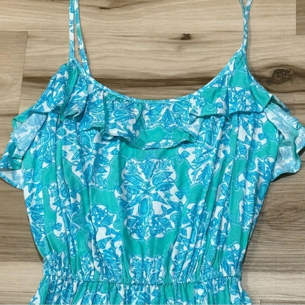 Lilly Pulitzer Kalen Lagoon Hey Sailor Flounce Ruffle Dress Women’s Small - Image 4