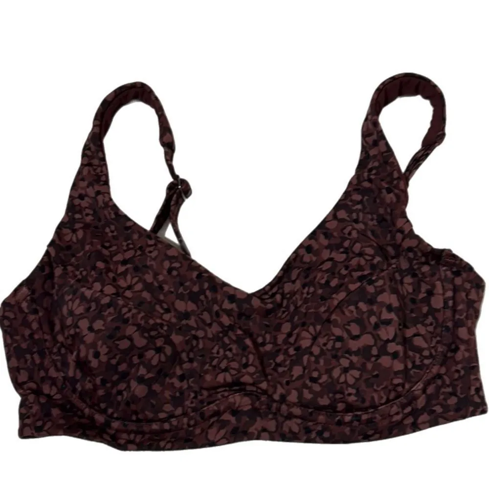 NWOT Athleta Bondi Bra Cup Bikini Top in Floral Camo Decadent Chocolate 32B/C - Image 8