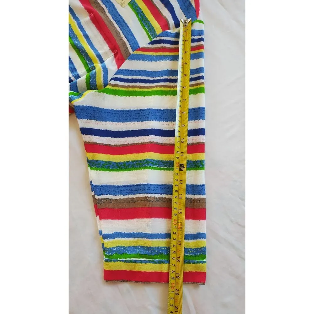 NTW Antilia FEMME Blouse Multicolor Crepe 3/4 sleeves Sz 3X - Image 11