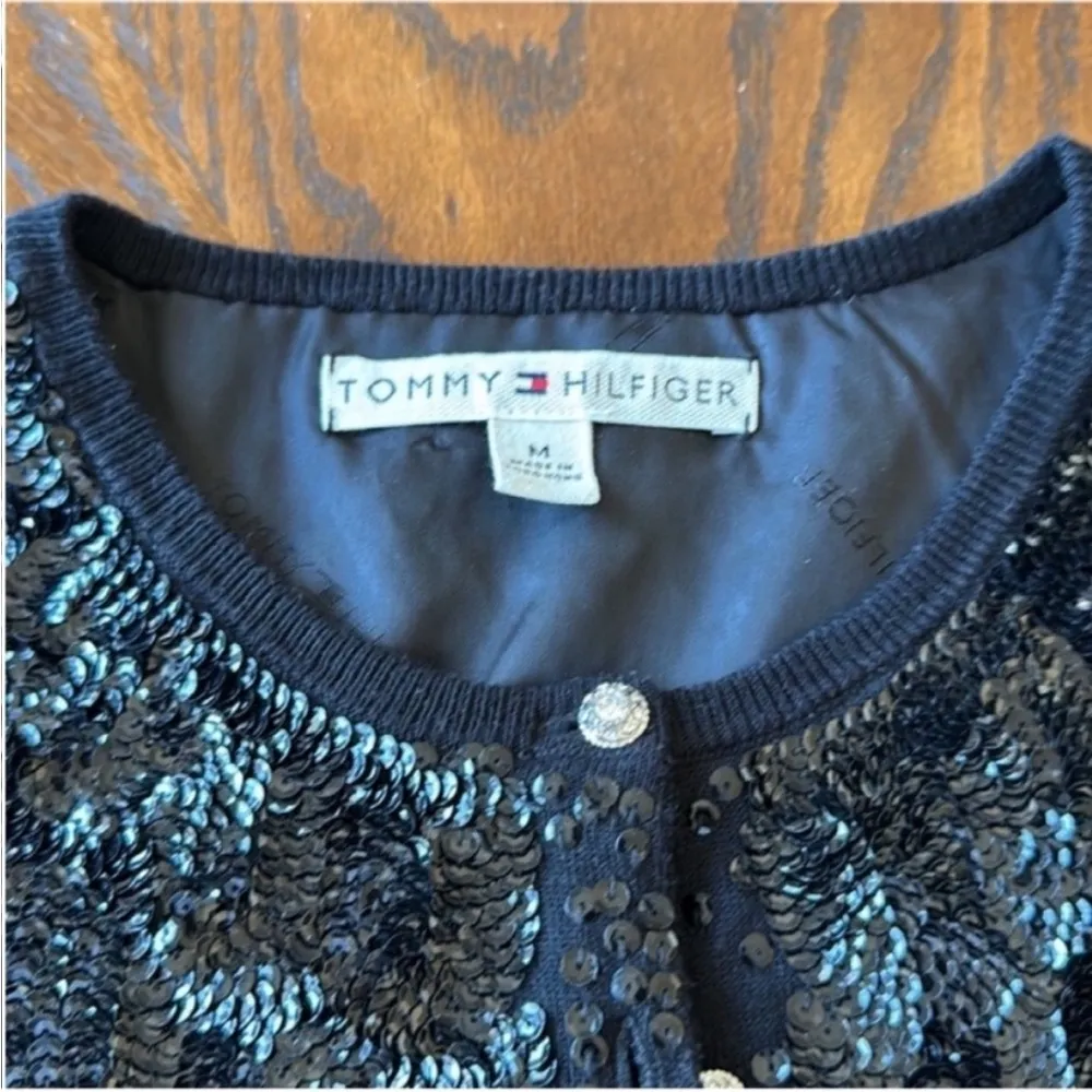 Tommy Hilfiger  Black Cropped Sequin Jacket - Image 13
