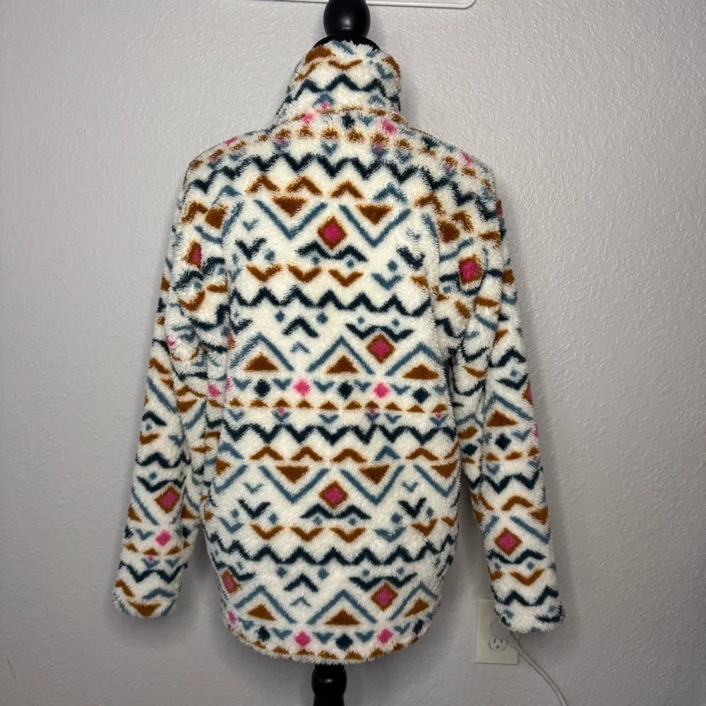 Eddie Bauer 1/4 Zip Quest Plush Fleece Pullover Jacket Size M Multicolor Aztec - Image 9