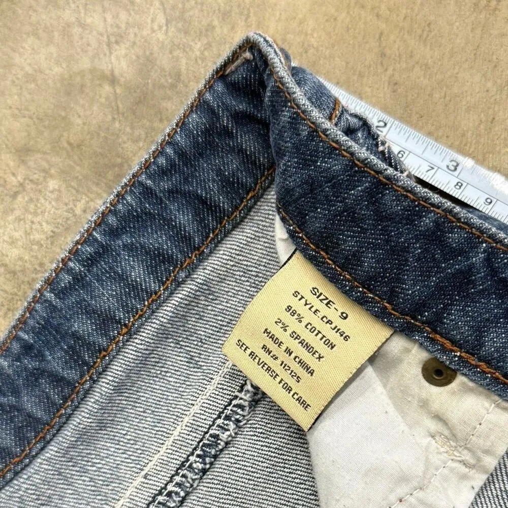 Vintage y2k lace trim denim jean mini skirt - Image 4