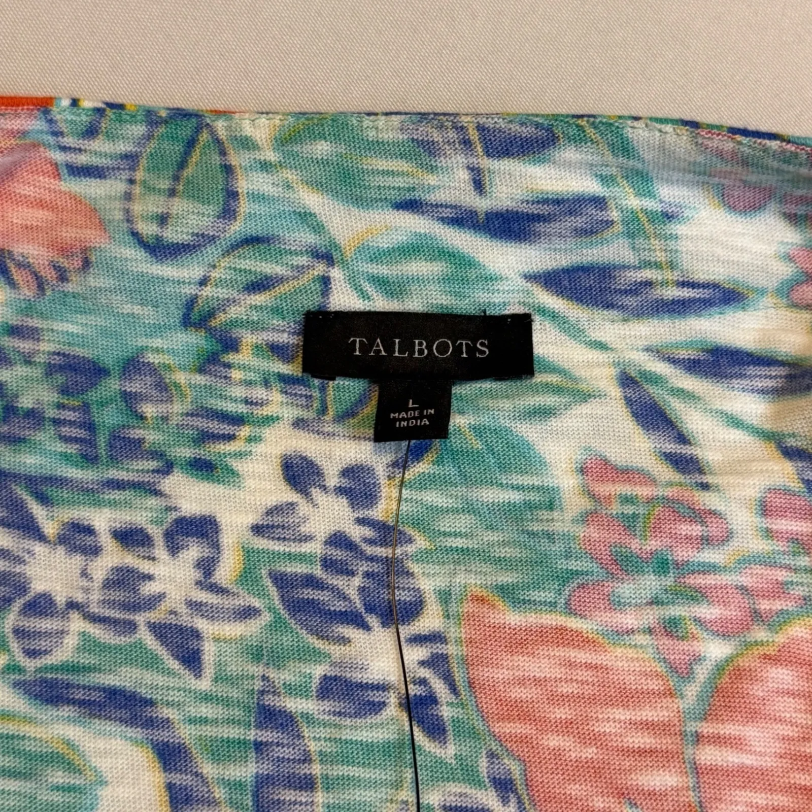 Talbots NWT Dress Womens Orange Floral V Neck Knee Length Short Sleeve Size L - Image 5