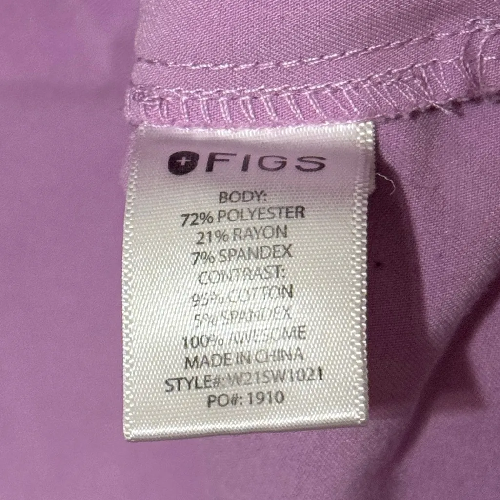 FIGS Lavender Long Sleeve Rafaela Top Size Small Scrub - Image 9