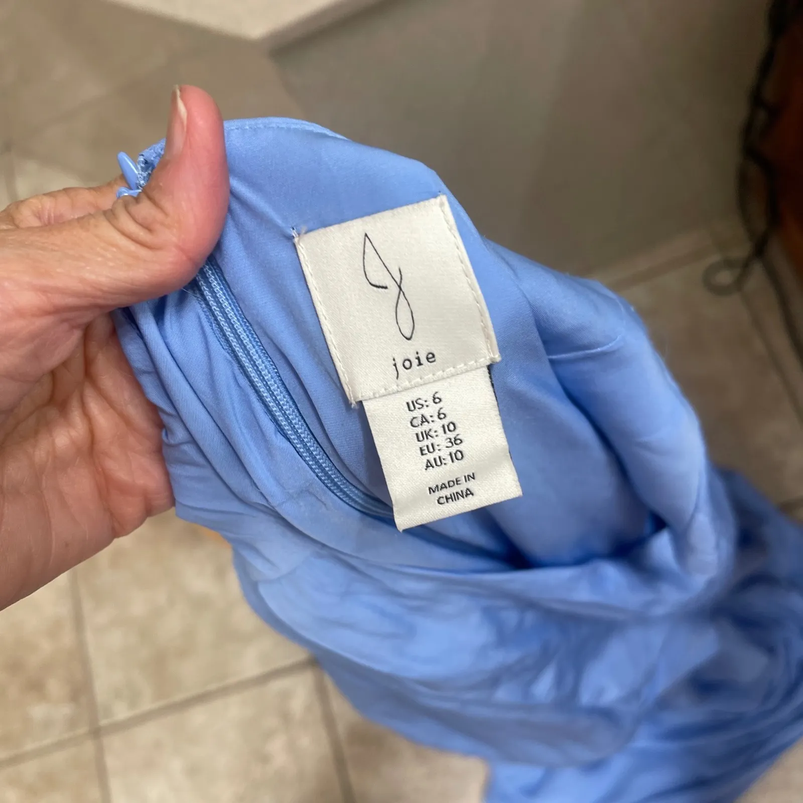 Joie Periwinkle Blue V Neck Cap Sleeve Midi Dress Size 6 victorian maxi belted - Image 4