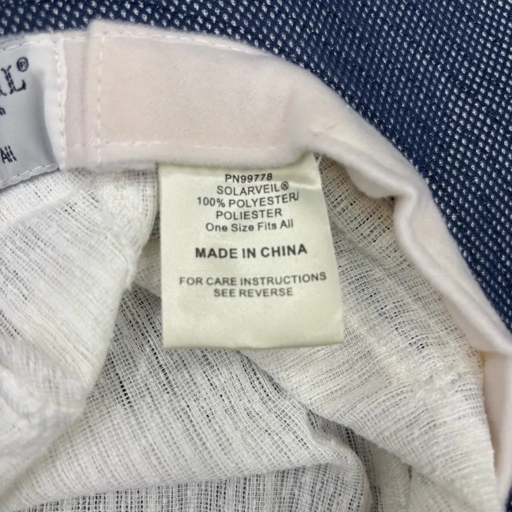 Solar‎ Veil Bucket Hat Polyester 1 Size Adjustable Strap White Blue Lightweight - Image 6