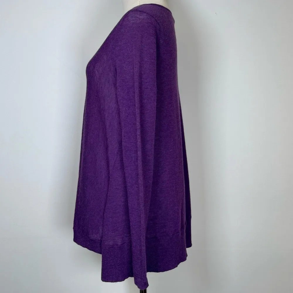Eileen Fisher African Violet Purple Tencel Alpaca Wool Sweater Womens Size 2P-4P - Image 3