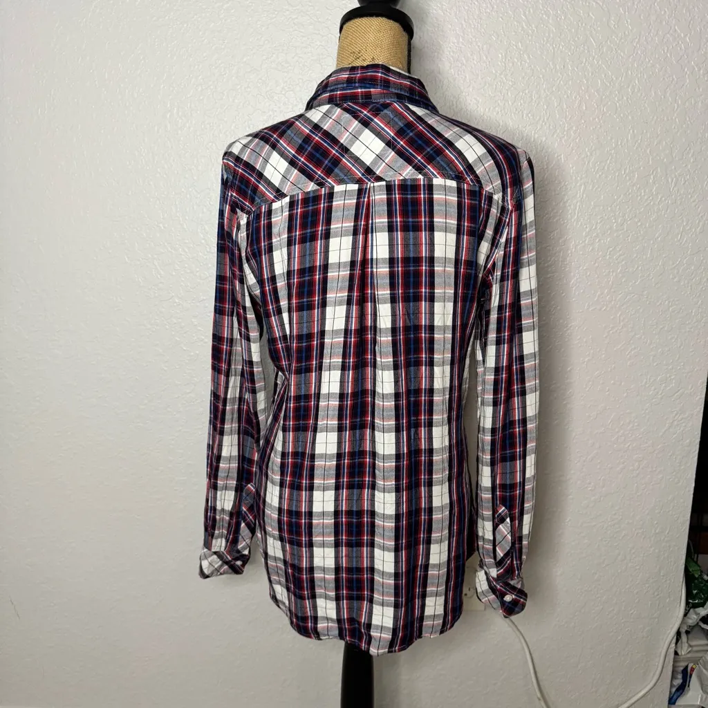 Rails Red Blue Plaid Button Down Shirt Size M Casual Boyfriend Fall Outdoor Boho - Image 10