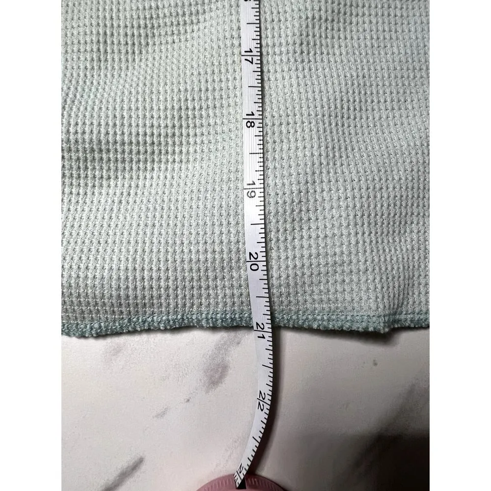 NWT Everlane The Organic Cotton Waffle Knit Cardigan Light Blue Size XL Preppy - Image 10