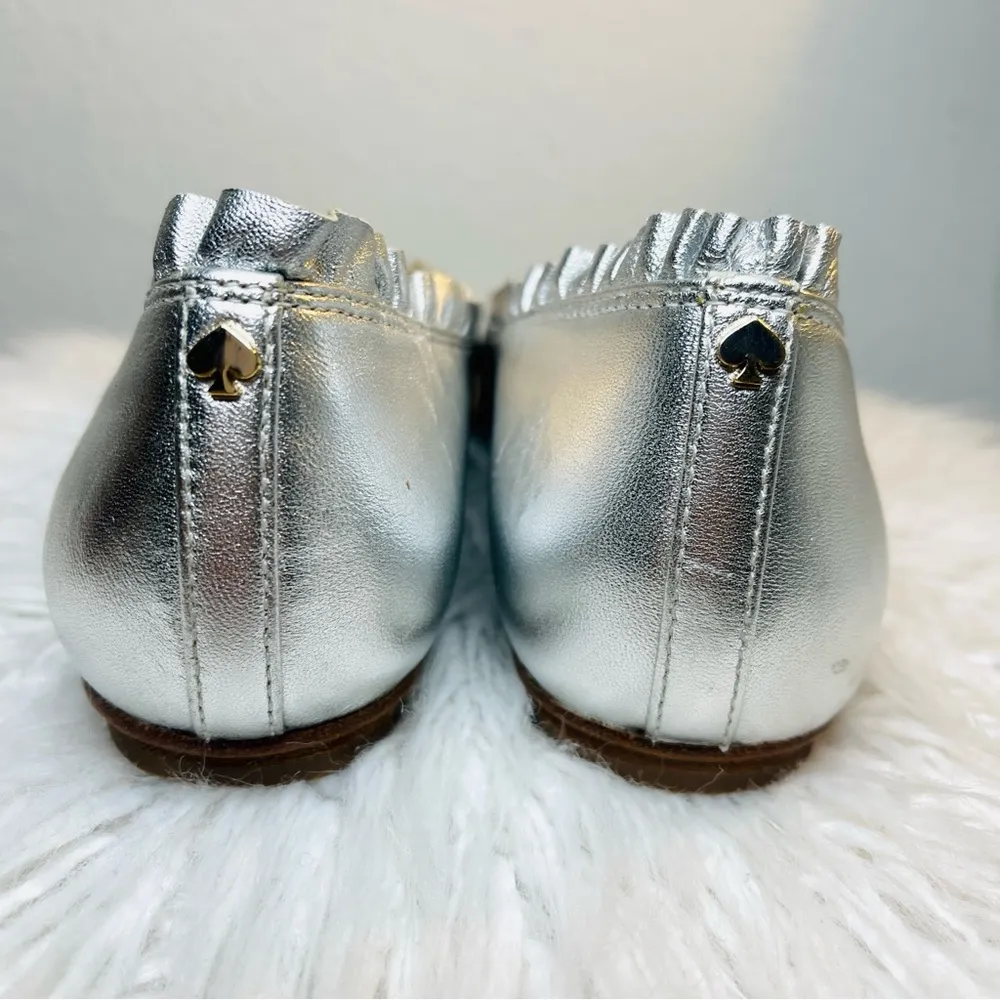 KATE SPADE Pointy Toe Silver Flats - Image 5