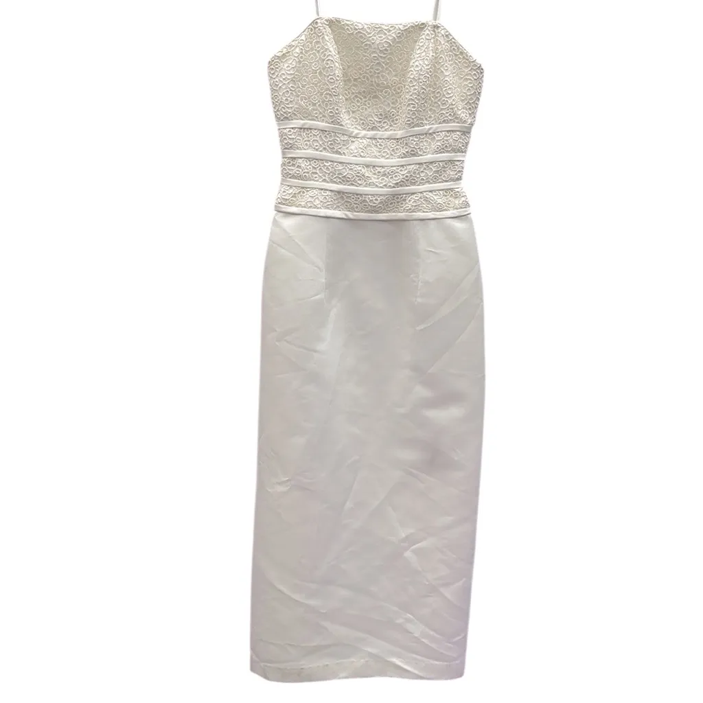 Vintage Gloria Vanderbilt Formal Wedding Gown Creamy White Lace Overlay Bodice 8 - Image 10