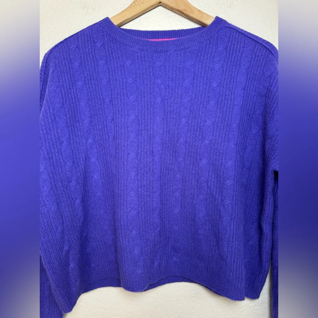 360 Cashmere Amelie Braided Cashmere Sweater in Purple size Small $389 - Image 10