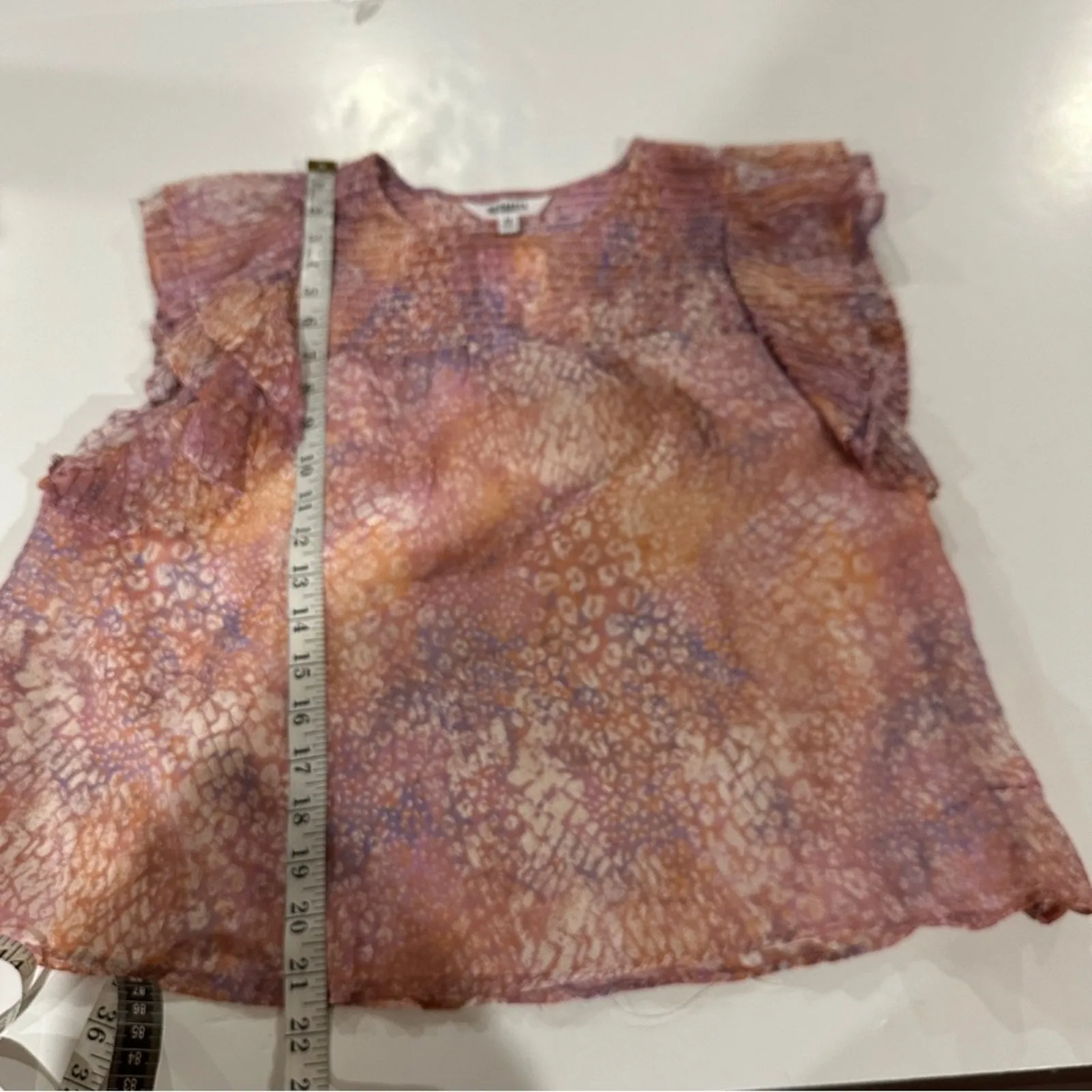 BB Dakota Dreams Are Made Of Tie Dye Short Sleeve Ruffle Top‎ Size M - Image 11