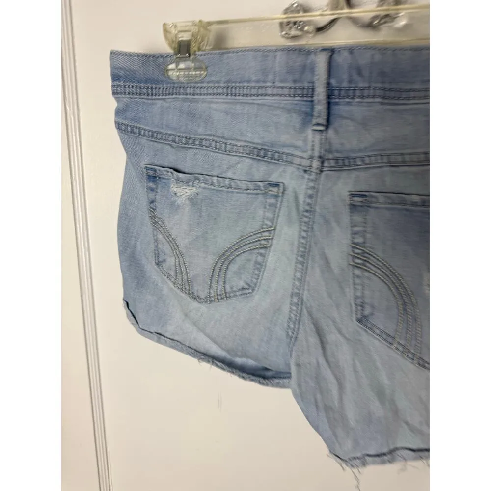 Hollister Y2K Denim Shorts Size 13 / 31 Distressed Mid-rise Light Wash Denim - Image 7