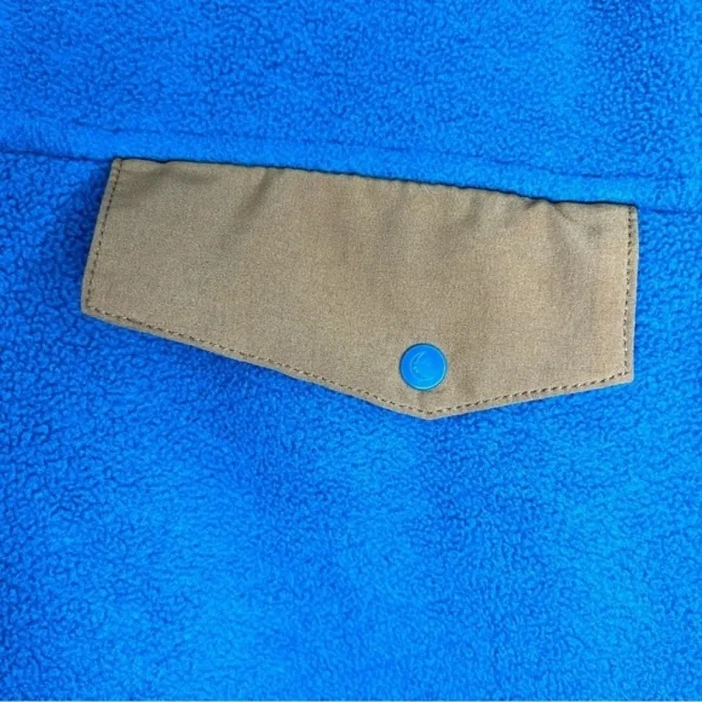 ZYIA Active blue quilted fleece snap button pullover sweater women’s size large - Image 4