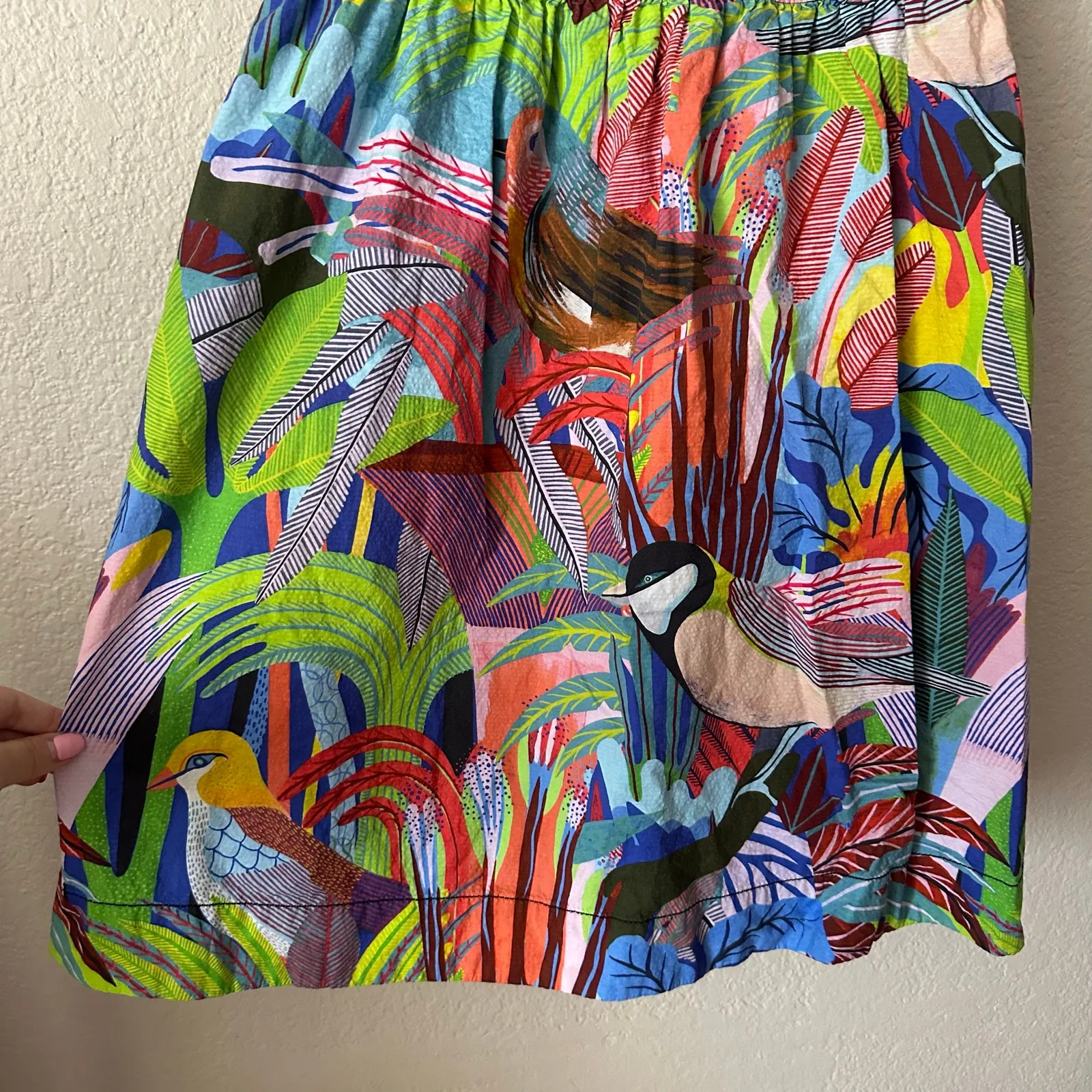 Anthropologie Orane Sigal Swing Mini Dress Tropical Print Multi Size XS - Image 3