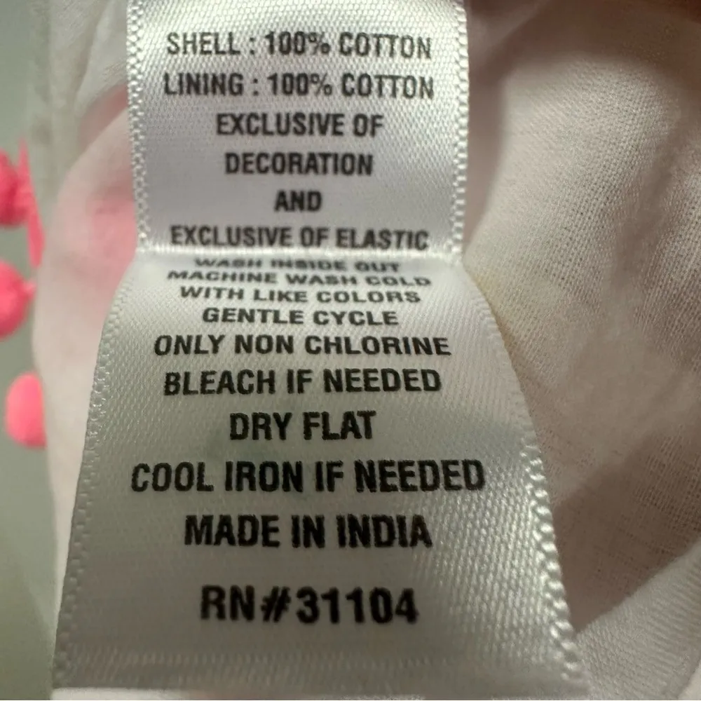 Crown & Ivy Cotton Swiss Dot Embroidered Pom Pom Spaghetti Strap Tank Top Small - Image 9