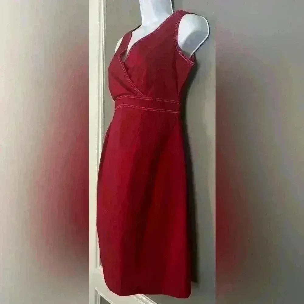 Motherhood Maternity Sleeveless Red Dress (386) - Image 4