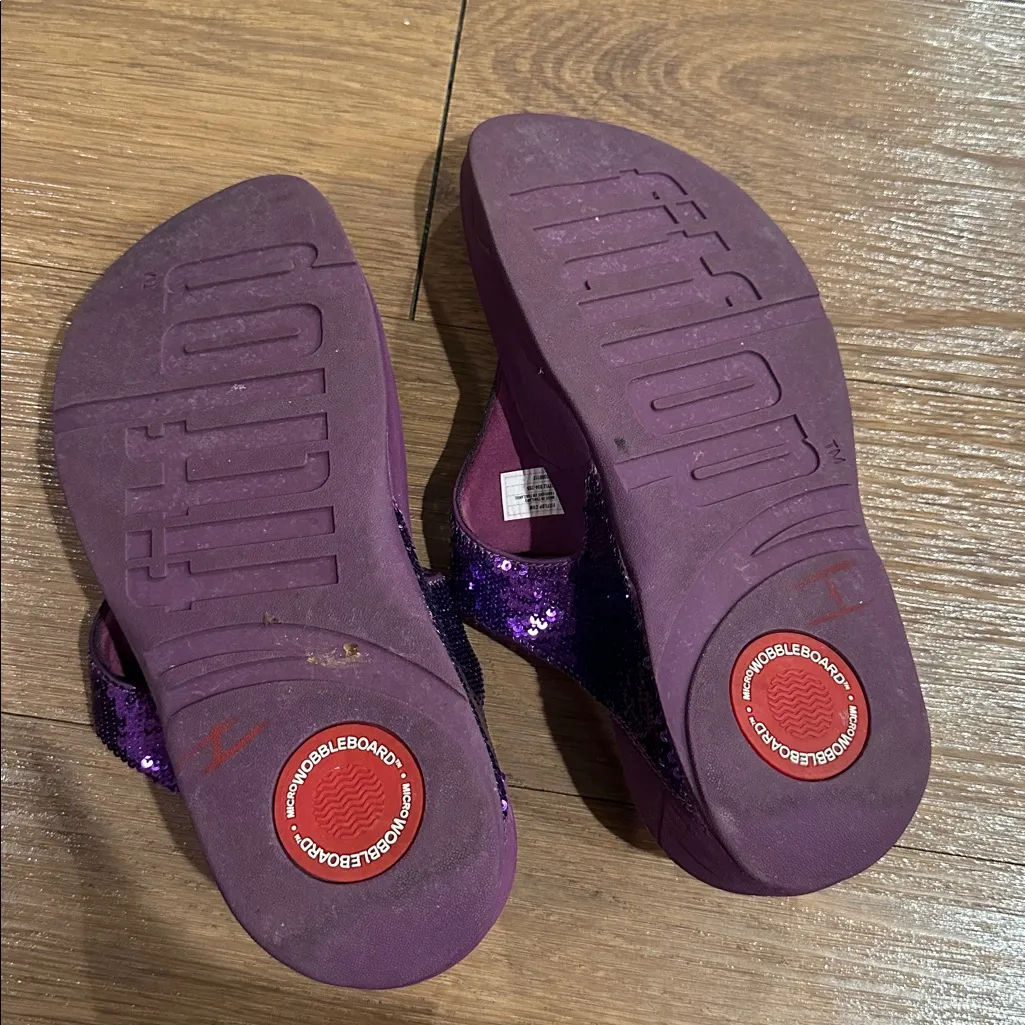 FITFLOP Purple Sparkle Flip Flop Sandal Size 7 - Image 3