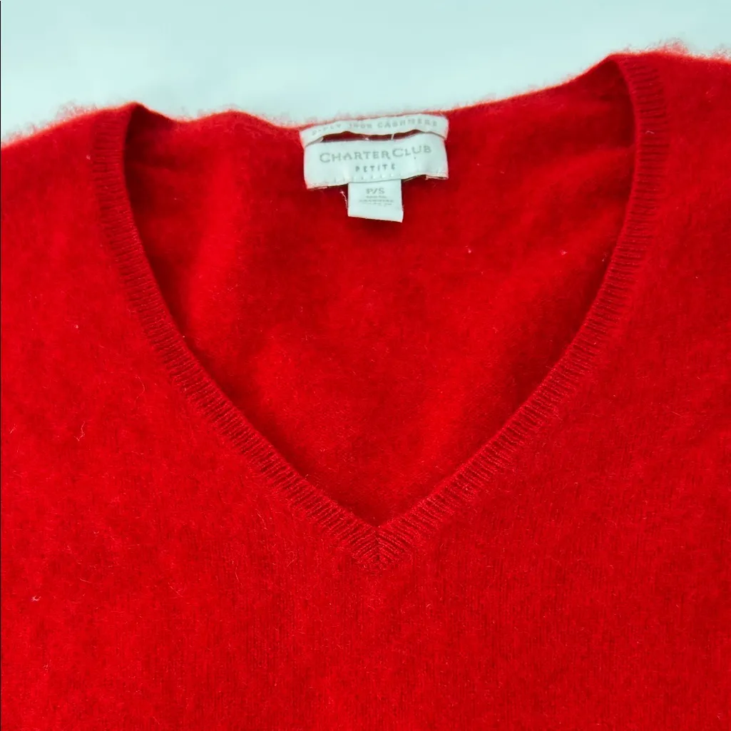 Charter Club Red V-Neck Sweater - Image 3
