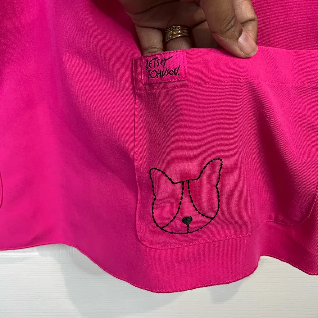 koi Betsey Johnson Blossom Y-Neck Scrub Top - Flamingo Pink - Size XL - Image 7