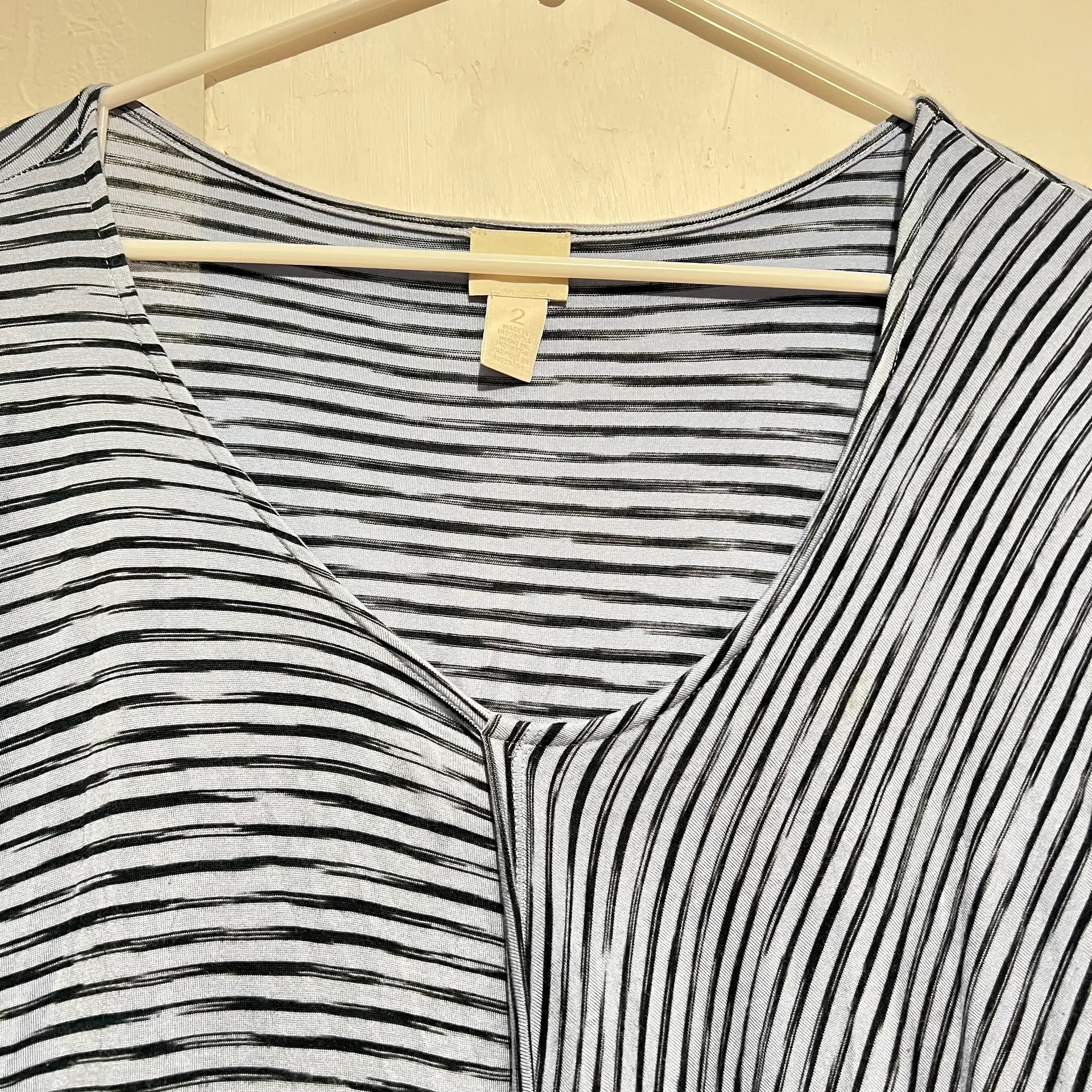 Chico knit top striped blue women size 2 /L - Image 2