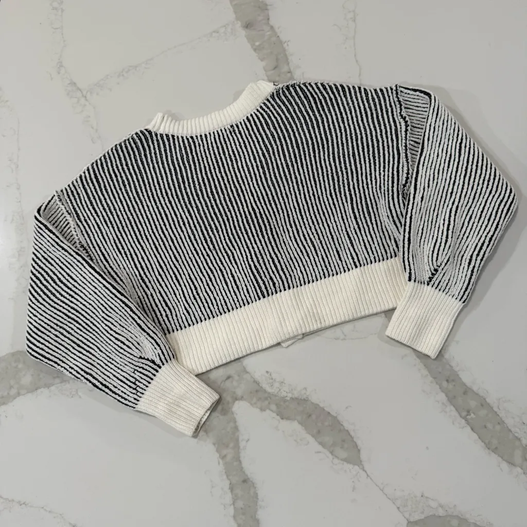 Altar’d State Maria Ribbed Chenille Balloon Sleeve Cardigan Sweater Women’s XXS - Image 10