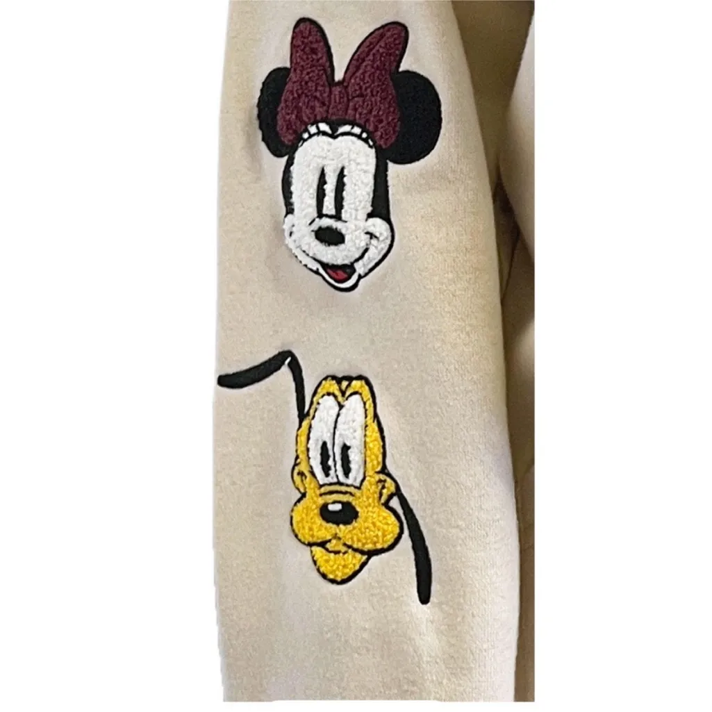 Mickey Mouse‎ Ivory Zip Up Hooded Jacket Womens Size XXL - Image 3