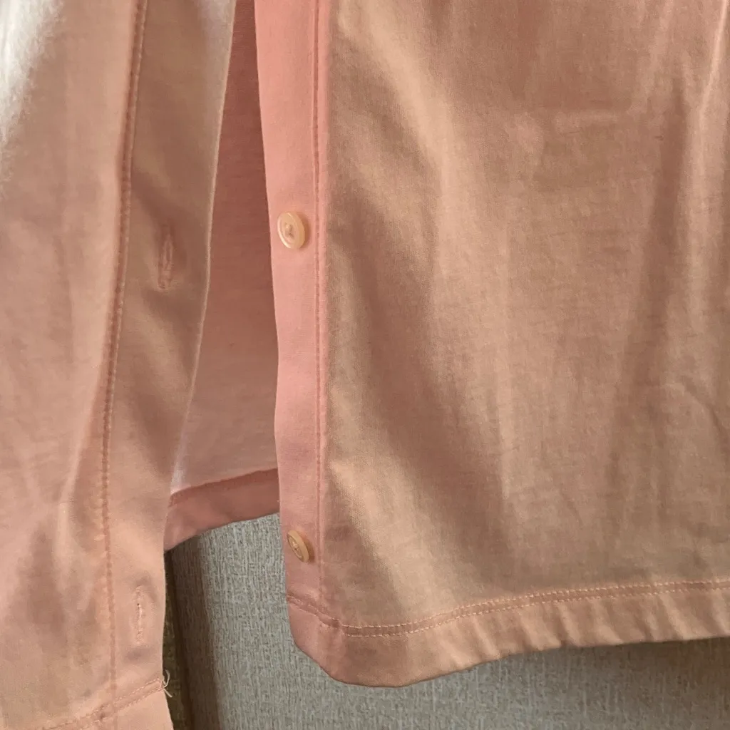 Lands' End Light Pink Cotton cardigan large - Image 4