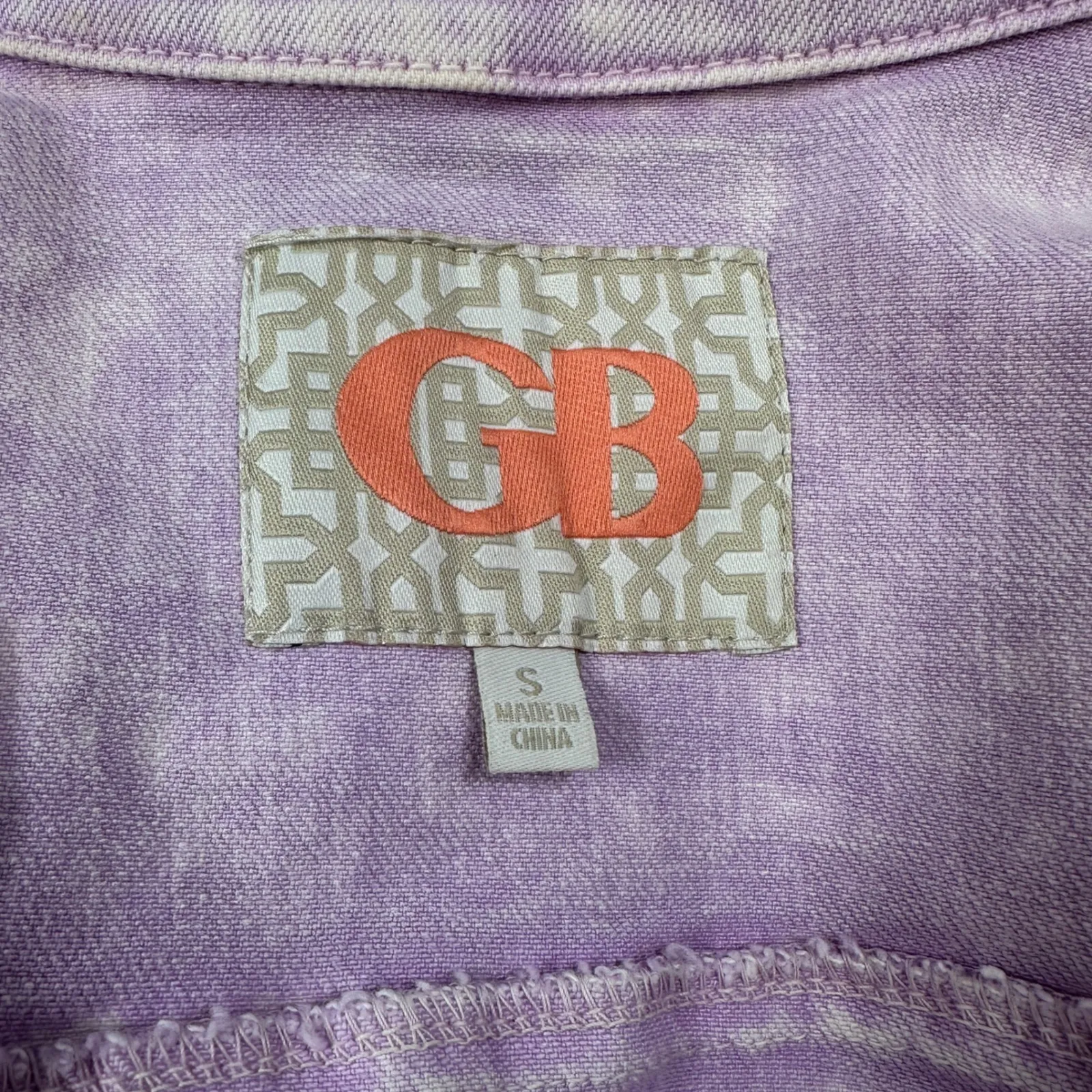 Gianni Bini GB Cropped Denim Jean Jacket S Lavender Acid Wash Distressed Raw Hem - Image 5