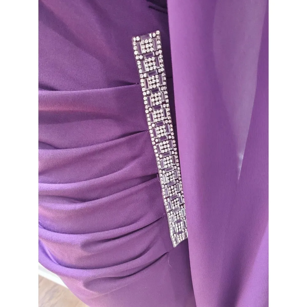 Glamour Women's Purple Solid Polyester V - Image 6