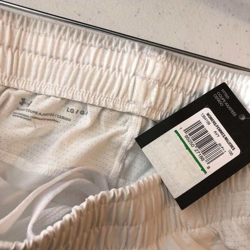 Under Armour Womens UA Accelerate Training Shorts White Size L - Image 5