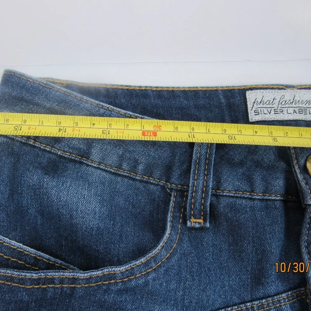 Y2K Phat Fashions Silver Label Denim Capri with side buckles Jeans 9 Blue Size undefined - Image 6