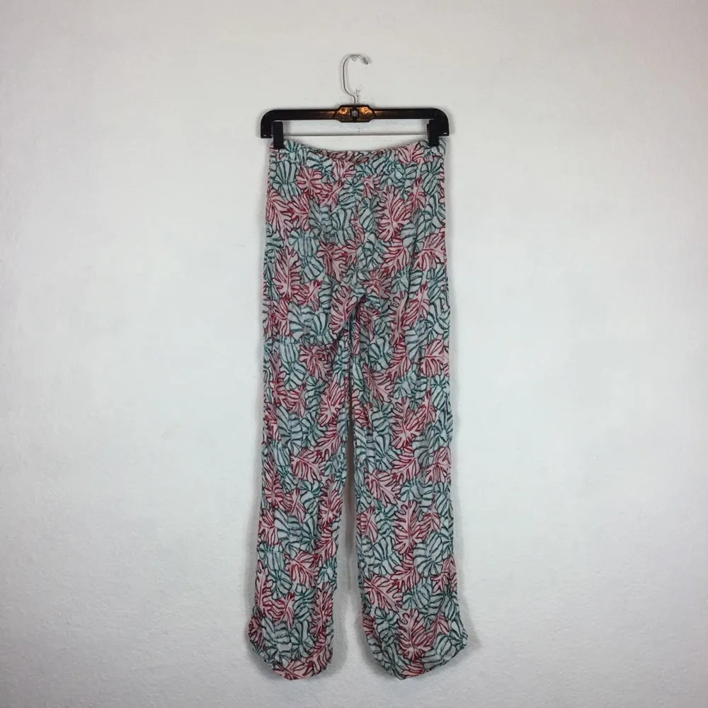 Onia Mila Wide Leg Palazzo Leaf Print Boho Pants - Image 11