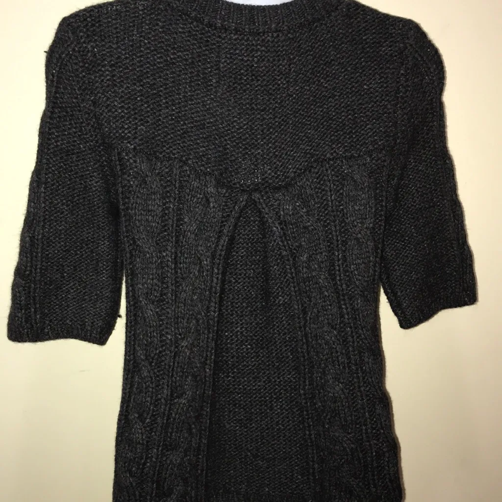 American Eagle short sleeve fisherman sweater matte black M vintage - Image 7