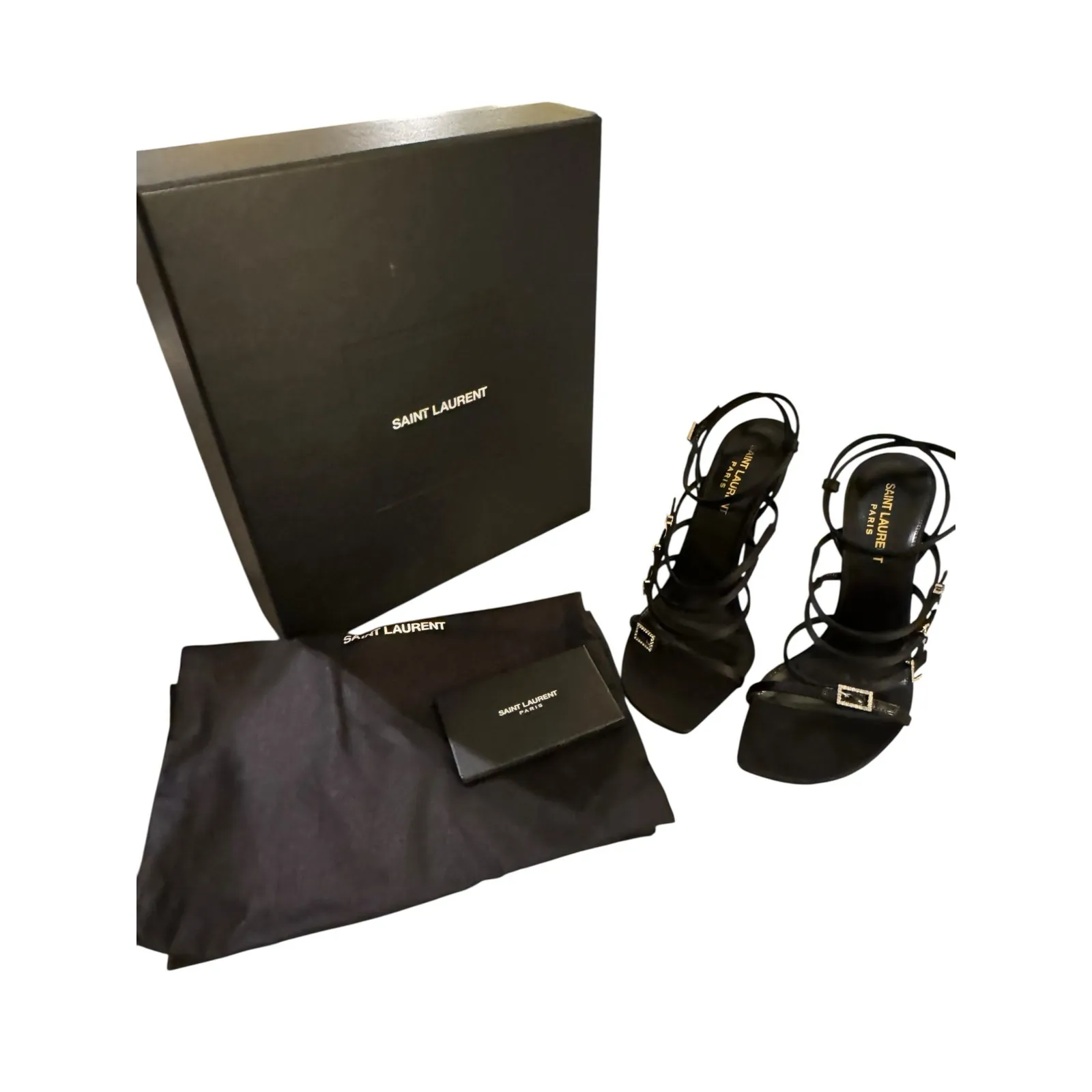 Saint Laurent NIB Jerry High Heel Sandals in Black Size 37.5 - Image 3