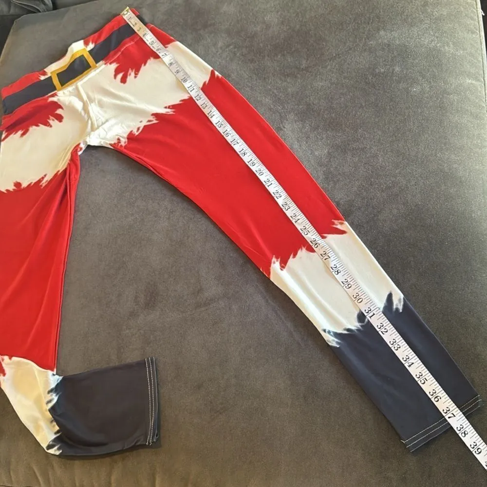 Women’s Red & White Holiday Ankle Length Fun Christmas Leggings Size M (8/10)NEW Size M - Image 3