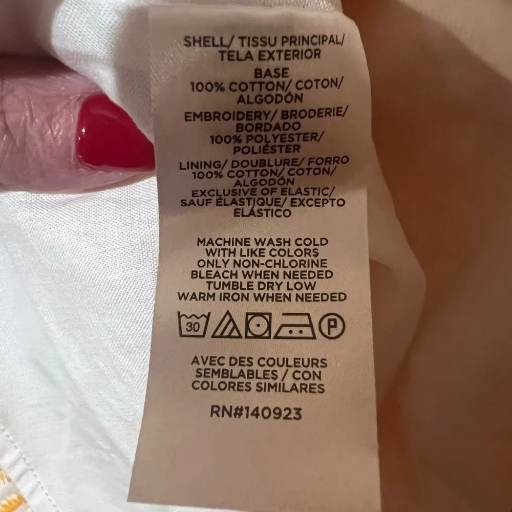 LOFT Eyelet Open Back Woven Cotton Lined Maxi Dress in Yellow &‎ White Sz 10 NEW - Image 12