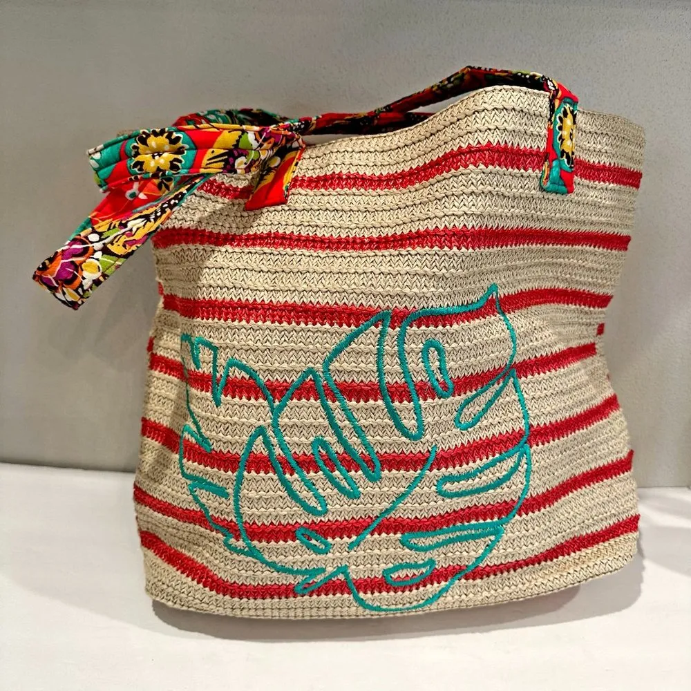 Vera Bradley Rumba Straw Beach Tote - Image 6